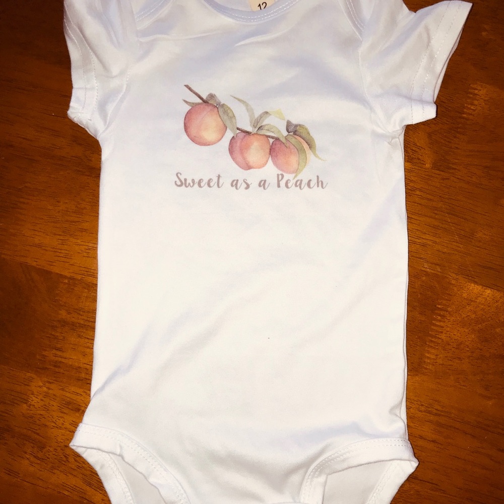 Sweet as a Peach custom onesie